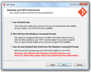 Git for Windows installation
