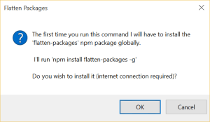 flatten-packages install dialog