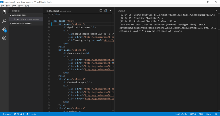 Bootlint col-md-3 error
