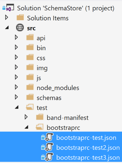test files for .bootstraprc schema