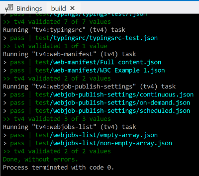 Task Runner Explorer output